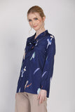 The Ceria Abstract Prints Blouse in Navy Blue