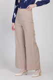 J&Co Palazzo 3.0 Straight Cut Wide Leg Pants in Khakis