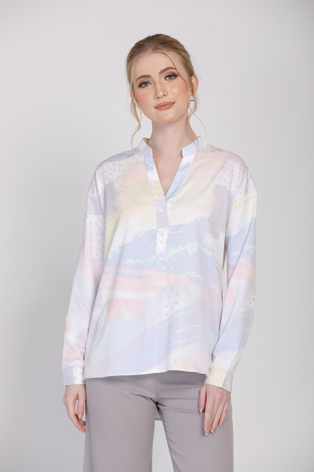 JULY Abstract Print Blouse in Rainbow