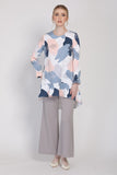 The Ceria Tunic in Blue Abstract