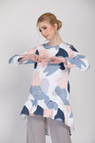 The Ceria Tunic in Blue Abstract