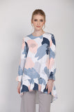The Ceria Tunic in Blue Abstract