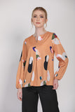 The Ceria Abstract Prints Blouse in Brown