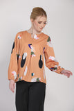 The Ceria Abstract Prints Blouse in Brown