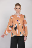 The Ceria Abstract Prints Blouse in Brown