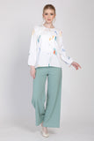 The Ceria 2.0 Abstract Prints Blouse in White