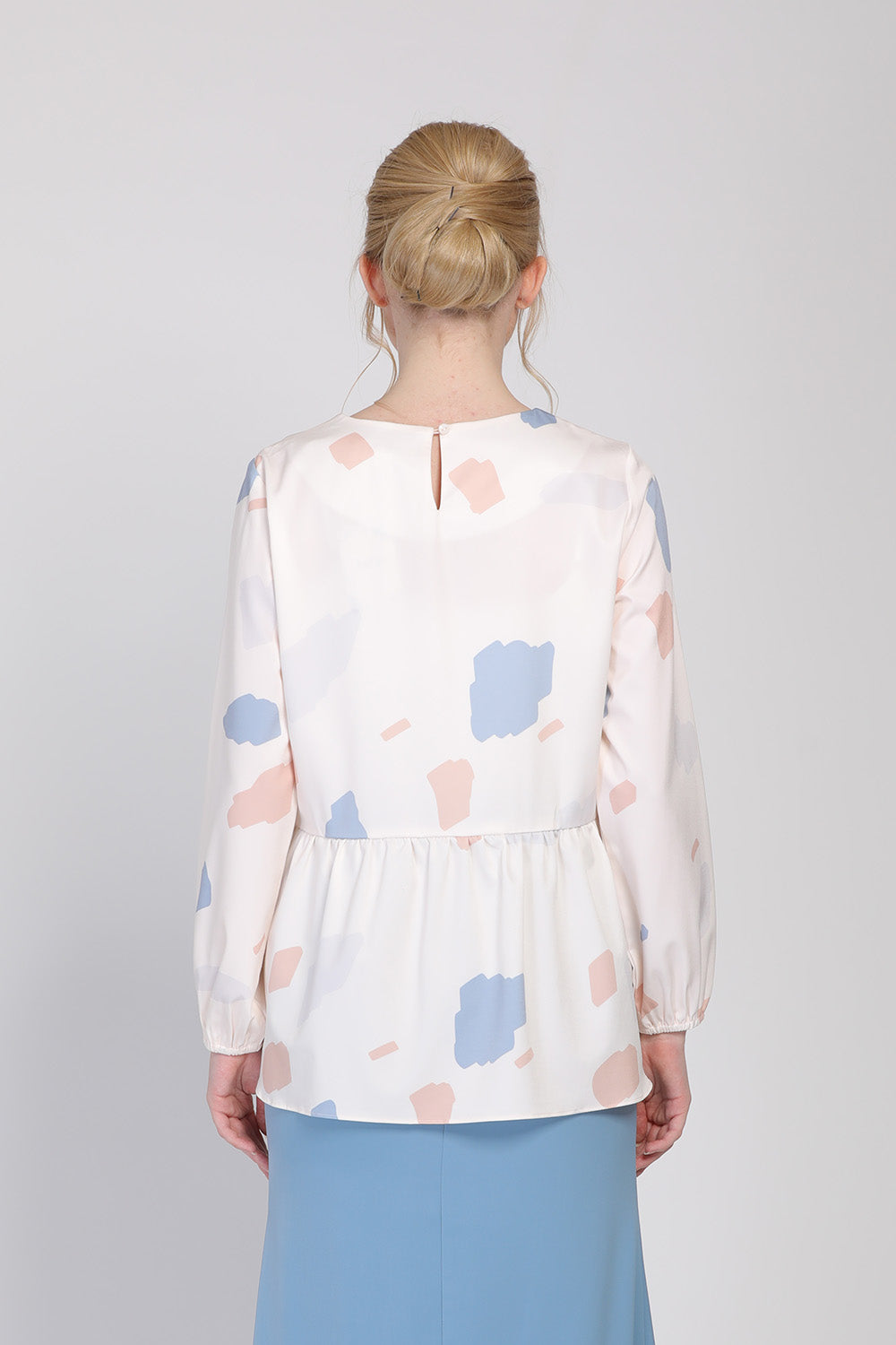 The Ceria 2.0 Abstract Prints Blouse in Nude