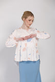 The Ceria 2.0 Abstract Prints Blouse in Nude