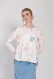 The Ceria 2.0 Abstract Prints Blouse in Nude