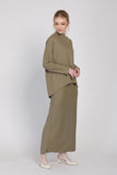 The Cahaya Knit Pencil Skirts in Dusty Green