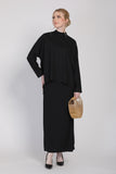 The Cahaya Knit Pencil Skirts in Black