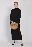 The Cahaya Knit Pencil Skirts in Black