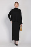 The Cahaya Knit Pencil Skirts in Black