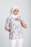 Mayer Floral Print Blouse in Grey