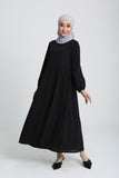 The Rehati Waist Dress in Black