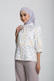 The Botani Floral Blouse in Nude