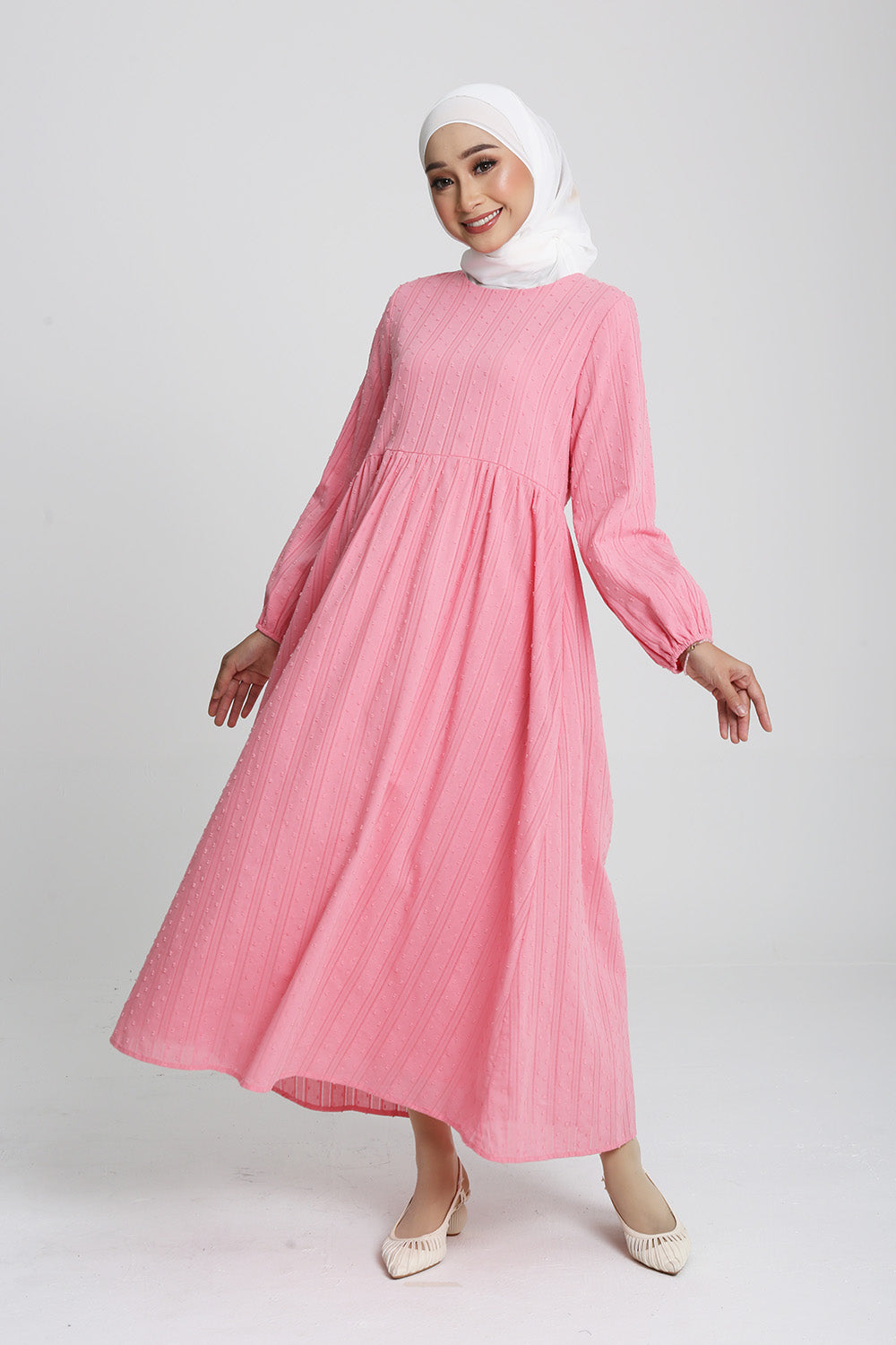 The Rehati Waist Dress in Pink