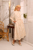 The Rafina Embroidered Maxi Dress in Dusty Floral