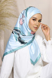 JScarves J. Prints The Nova Printed Square in Light Blue