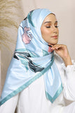 JScarves J. Prints The Nova Printed Square in Light Blue