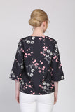 Courtney Floral Print Blouse in Black