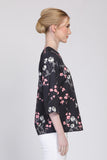 Courtney Floral Print Blouse in Black