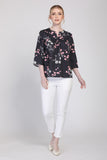 Courtney Floral Print Blouse in Black