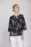 Courtney Floral Print Blouse in Black