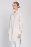 The Remix Tunic Shirt in Apricot / Green