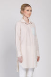 The Remix Tunic Shirt in Apricot / Green