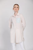 The Remix Tunic Shirt in Apricot / Green