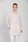 The Remix Tunic Shirt in Apricot / Green