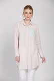 The Remix Tunic Shirt in Apricot / Green