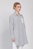 The Remix Tunic Shirt in Black/Apricot