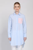 The Remix Tunic Shirt in Blue/Pink