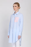 The Remix Tunic Shirt in Blue/Pink