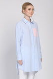 The Remix Tunic Shirt in Blue/Pink
