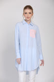The Remix Tunic Shirt in Blue/Pink