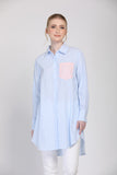 The Remix Tunic Shirt in Blue/Pink