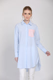 The Remix Tunic Shirt in Blue/Pink