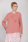 Coleen Ruffle Front Long Sleeves Blouse