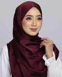 J. Basics The Afia Satin Shawl in Cherry