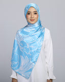 JScarves J. Prints The Zoie 1.0 Printed Shawl in Light Blue