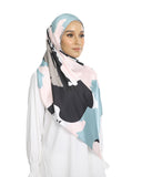 JScarves J. Prints The Auria 2.0 Printed Shawl in Green Black