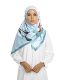 JScarves J. Prints The Nova Printed Square in Light Blue