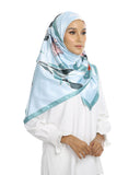 JScarves J. Prints The Nova Printed Square in Light Blue