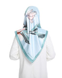 JScarves J. Prints The Nova Printed Square in Light Blue